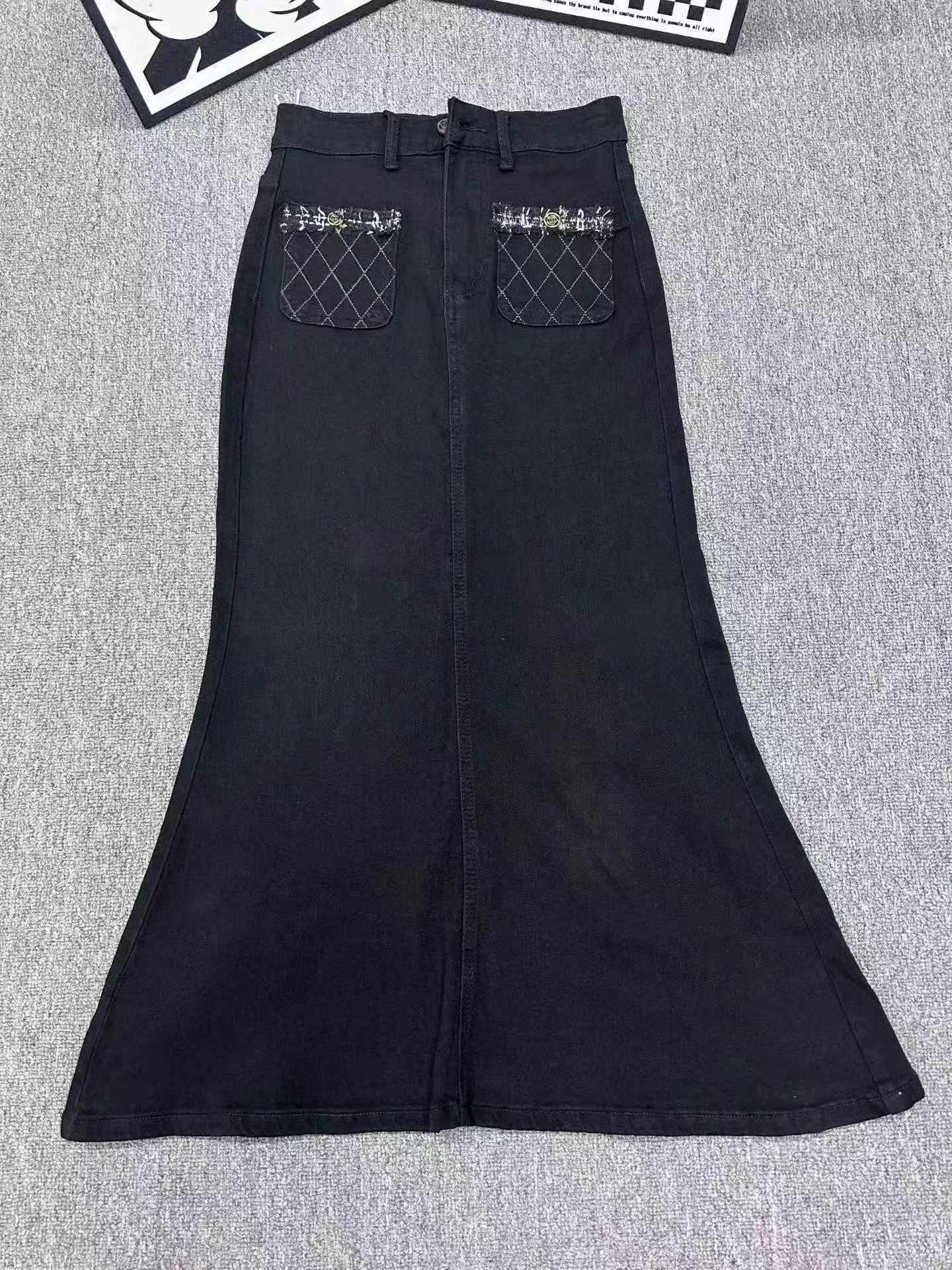 High Elasticity High Waist Slit Midi Denim Mermaid Skirt for Women 167 Pieces - Image 6