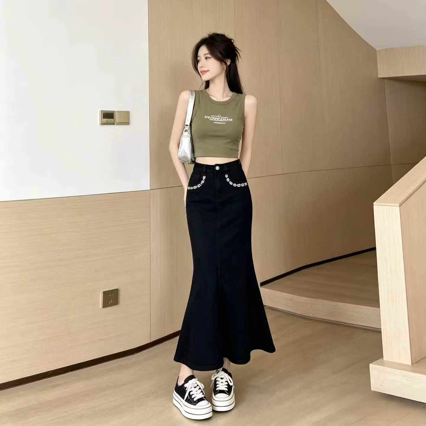 Rhinestone High Stretch Mermaid Skirt For Women, 75 Pieces - Image 5