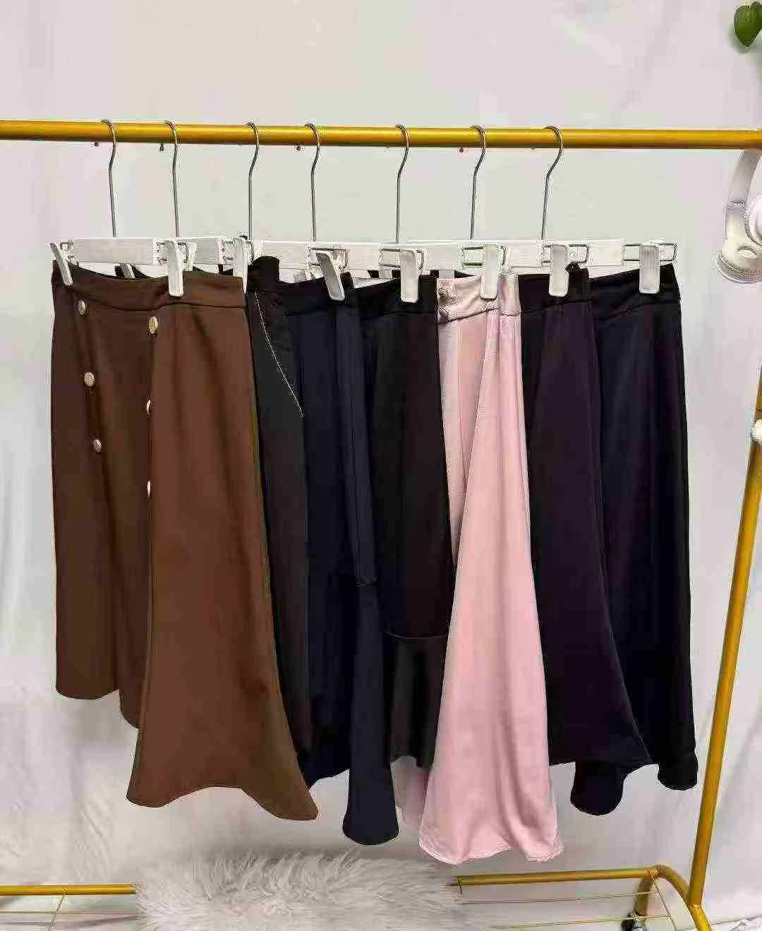 About 1000 Pieces High Waist A-line Midi Flared Skirt Clearance - Image 7