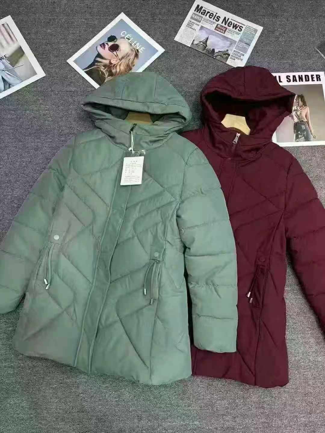 400 Buah Mantel Katun Musim Dingin Wanita Extra Tebal Ukuran Plus Panjang Menengah - Image 7
