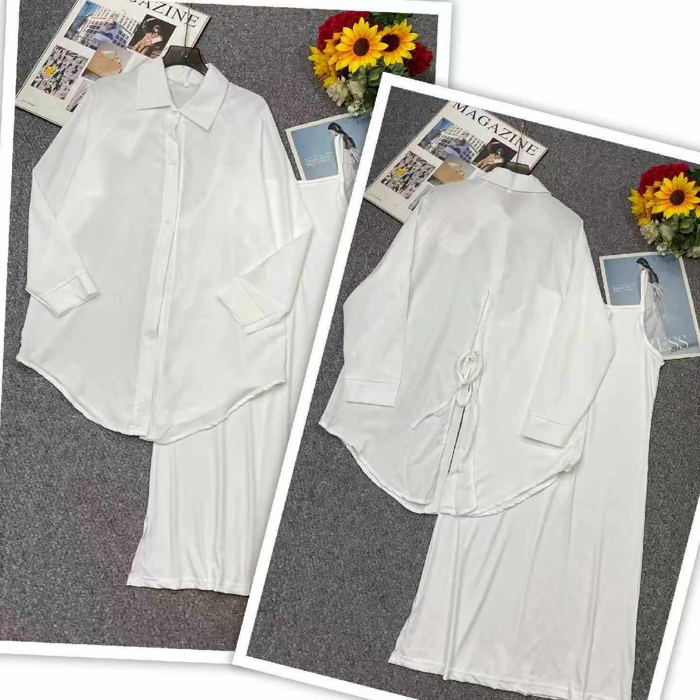 Summer Korean Style 2-Piece Shirt & Maxi Strap Dress, 1015 Pieces Stock Clearance Wholesale - Image 5