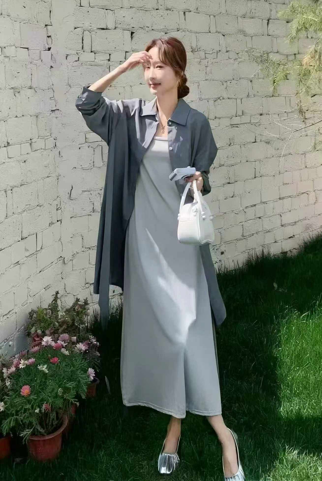 Summer Korean Style 2-Piece Shirt & Maxi Strap Dress, 1015 Pieces Stock Clearance Wholesale - Image 7