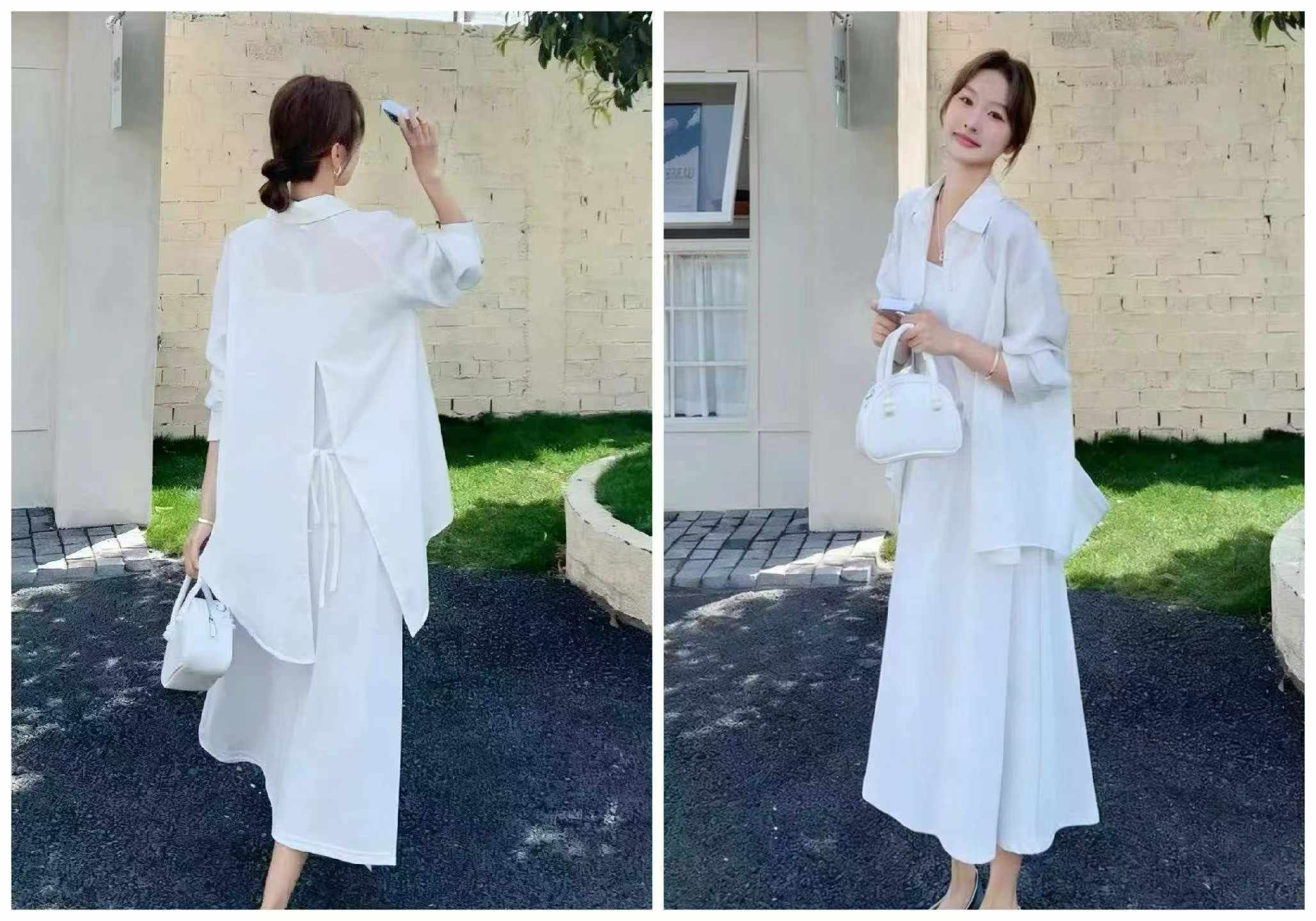 Summer Korean Style 2-Piece Shirt & Maxi Strap Dress, 1015 Pieces Stock Clearance Wholesale - Image 9