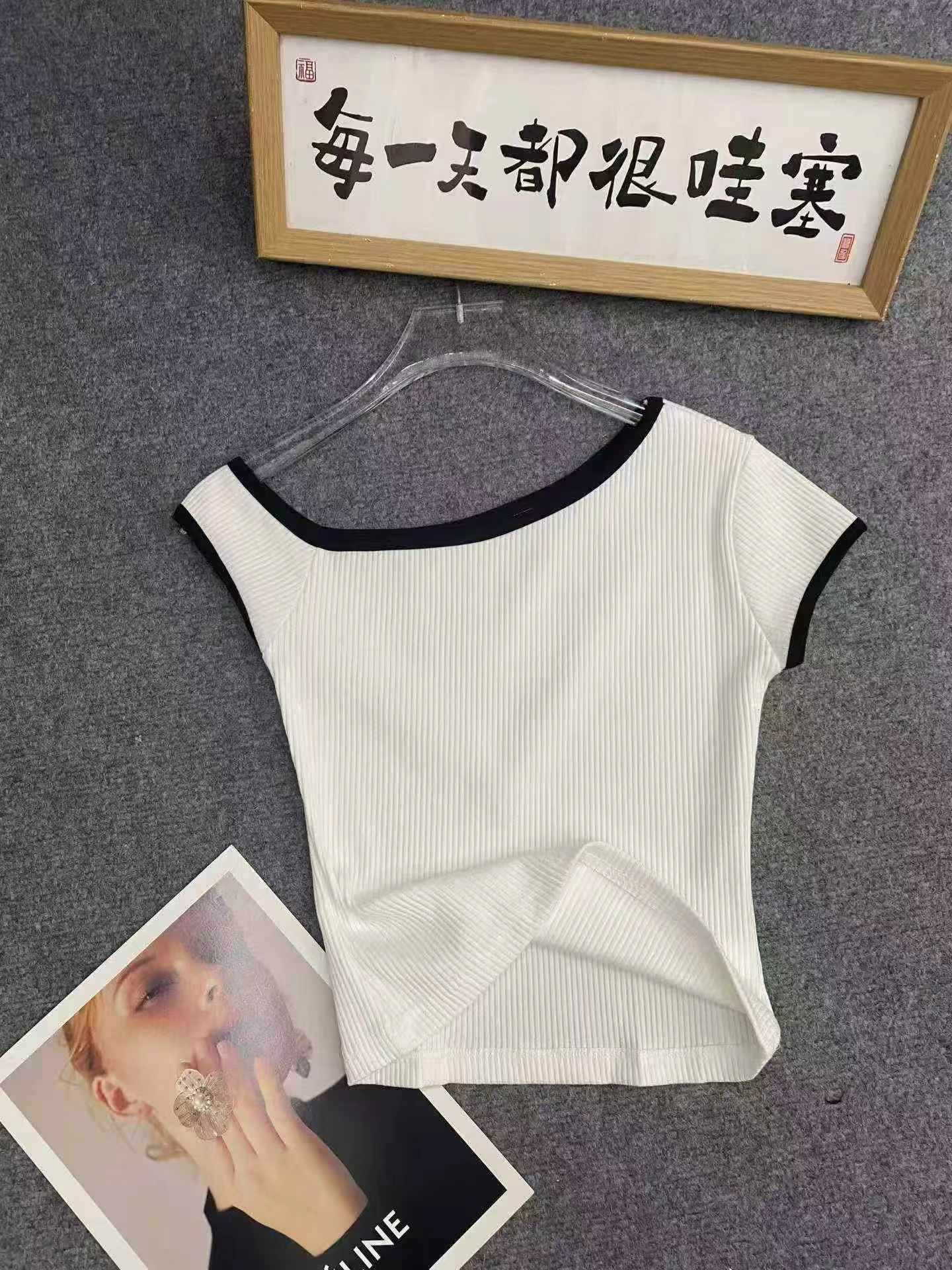 311 Pieces Sexy Off-shoulder Knit Short Sleeve Tops - Image 3