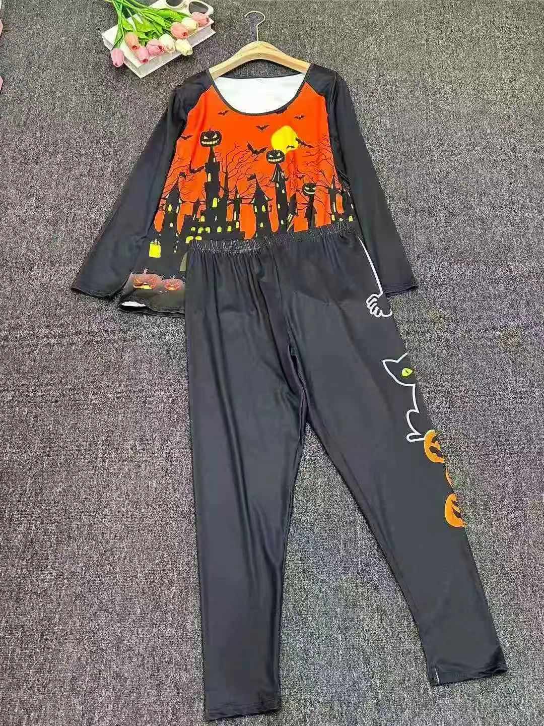 Halloween European & American Adult Horror Prank Pajama Set 413 Sets - Image 5