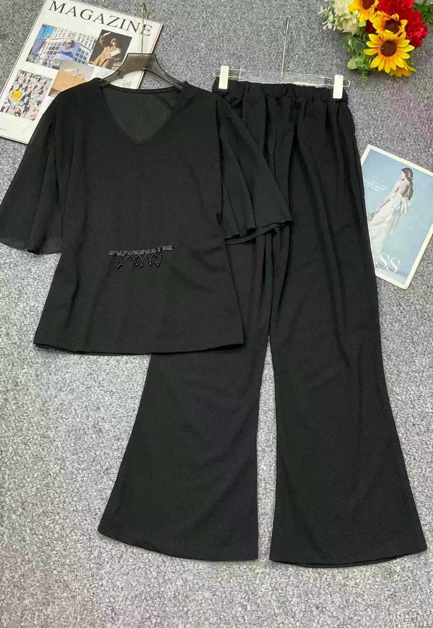 Summer New Loose Black Women's Set, 457 Pieces - Image 2