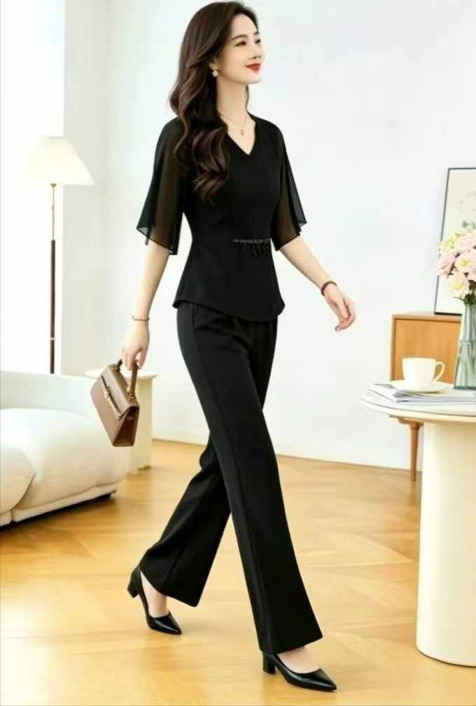 Summer New Loose Black Women's Set, 457 Pieces - Image 6