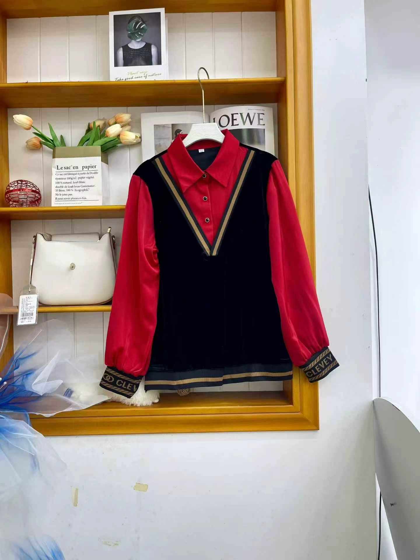 Fake Two-piece Loose Mom Shirt For Women, About 80 Pieces - Image 2