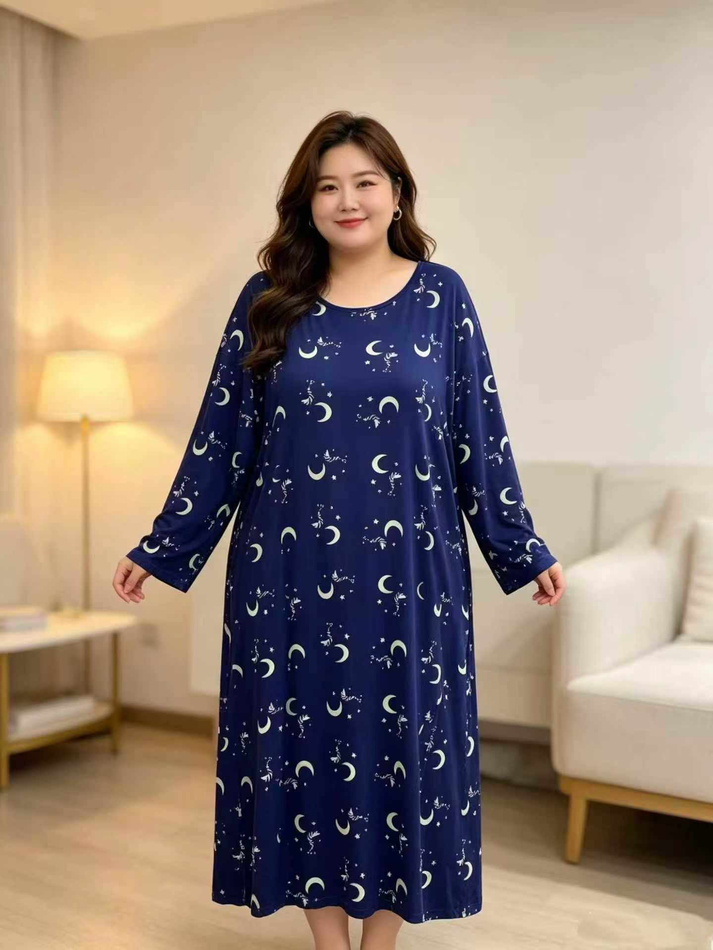 Plus Size Long Sleeve Women's Sleep Dress, About 1000 Pieces - Image 2