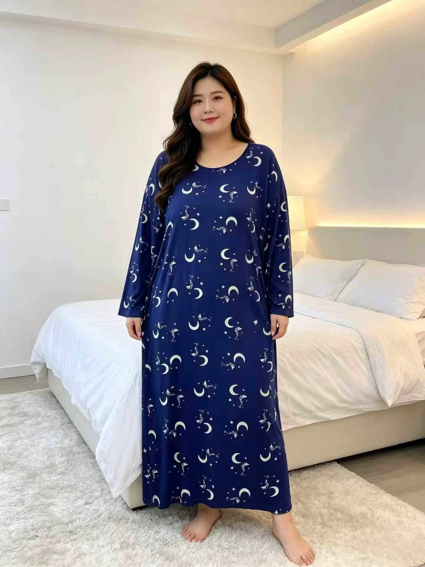 Plus Size Long Sleeve Women's Sleep Dress, About 1000 Pieces - Image 3