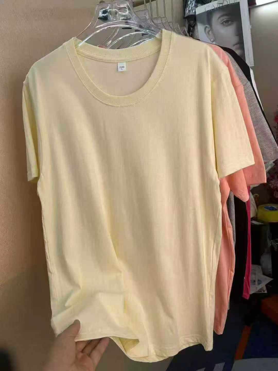 950pcs Women's Summer Pure Cotton Loose Plain Short Sleeve T-shirts - Image 5