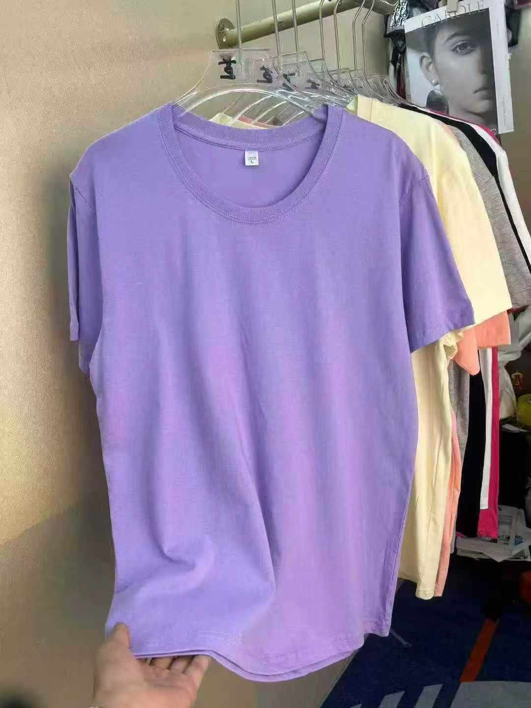 950pcs Women's Summer Pure Cotton Loose Plain Short Sleeve T-shirts - Image 7
