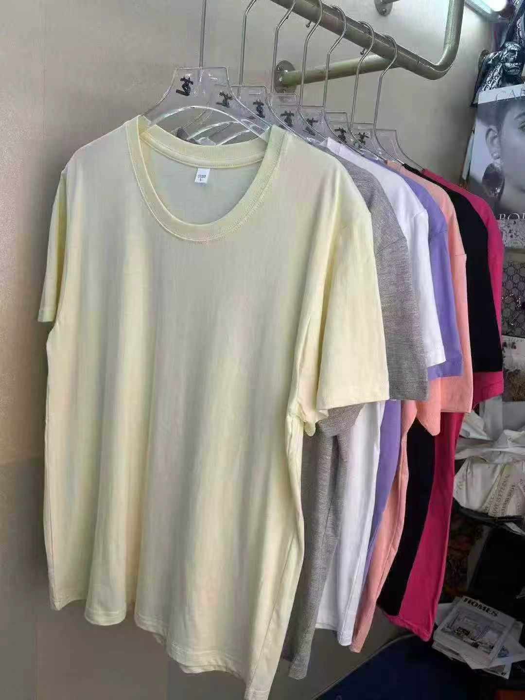 950pcs Women's Summer Pure Cotton Loose Plain Short Sleeve T-shirts - Image 9