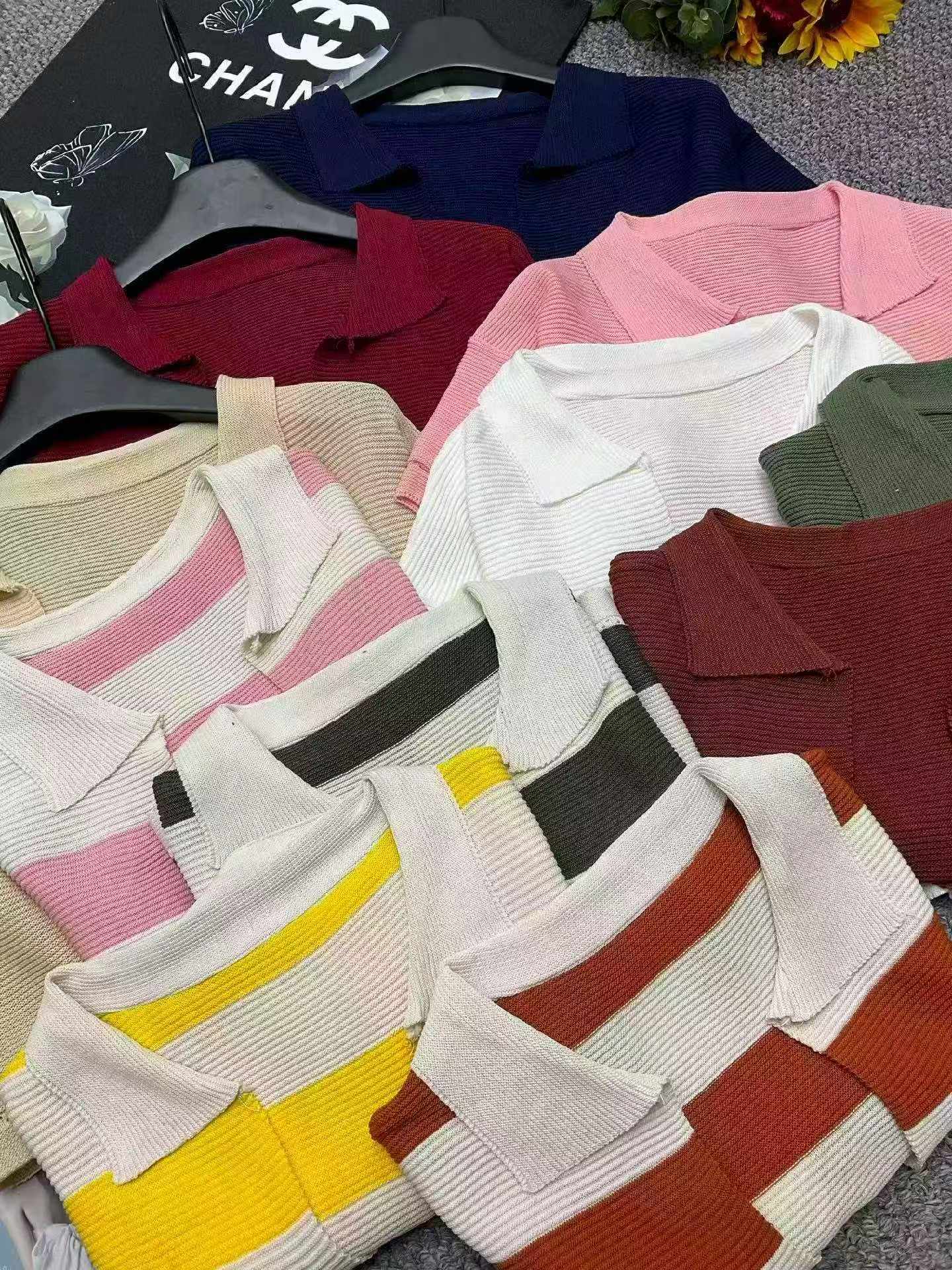 Tops de Tricô de Manga Curta de Verão no Estilo Coreano 1260 Peças - Image 8