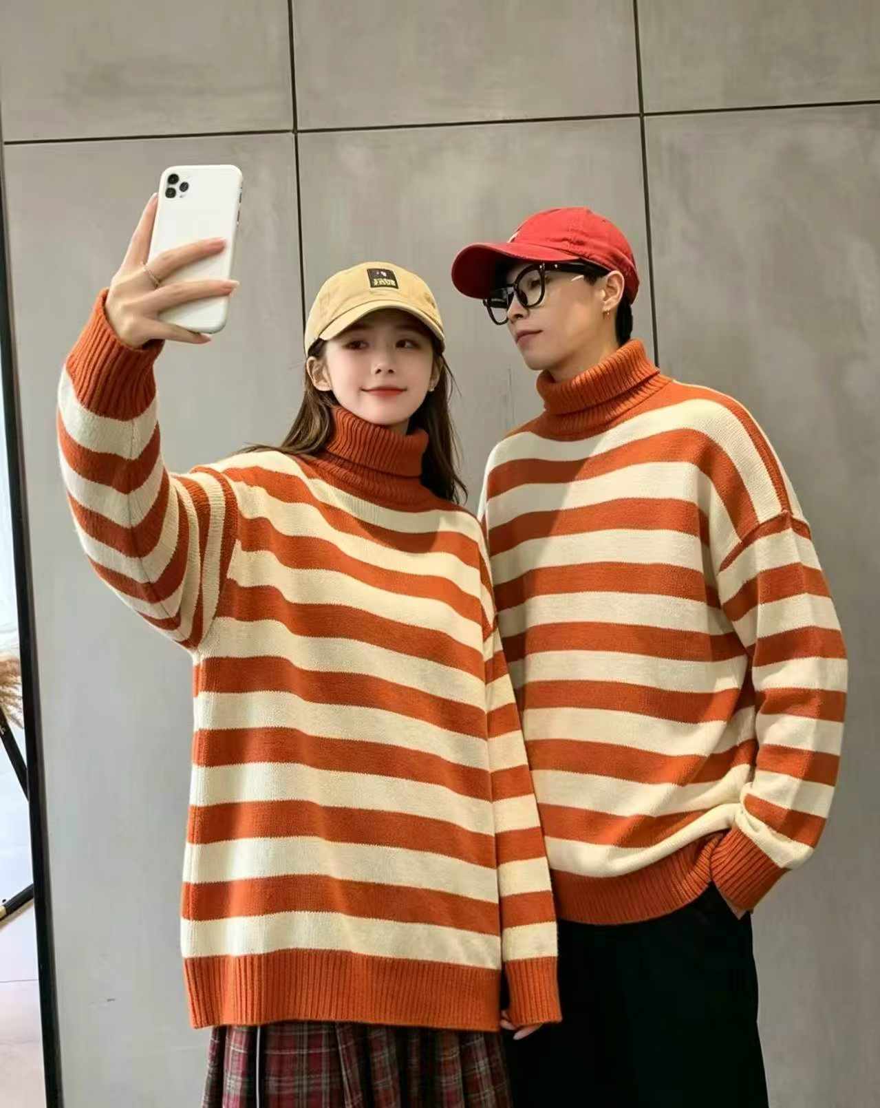 Autumn Winter Unisex Vintage Striped Turtleneck Sweater 800 Pieces - Image 4