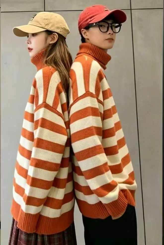 Autumn Winter Unisex Vintage Striped Turtleneck Sweater 800 Pieces - Image 6