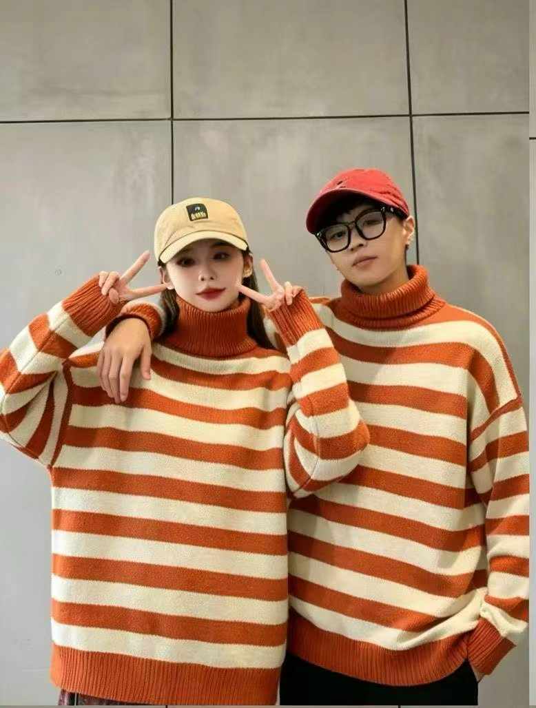 Autumn Winter Unisex Vintage Striped Turtleneck Sweater 800 Pieces - Image 7