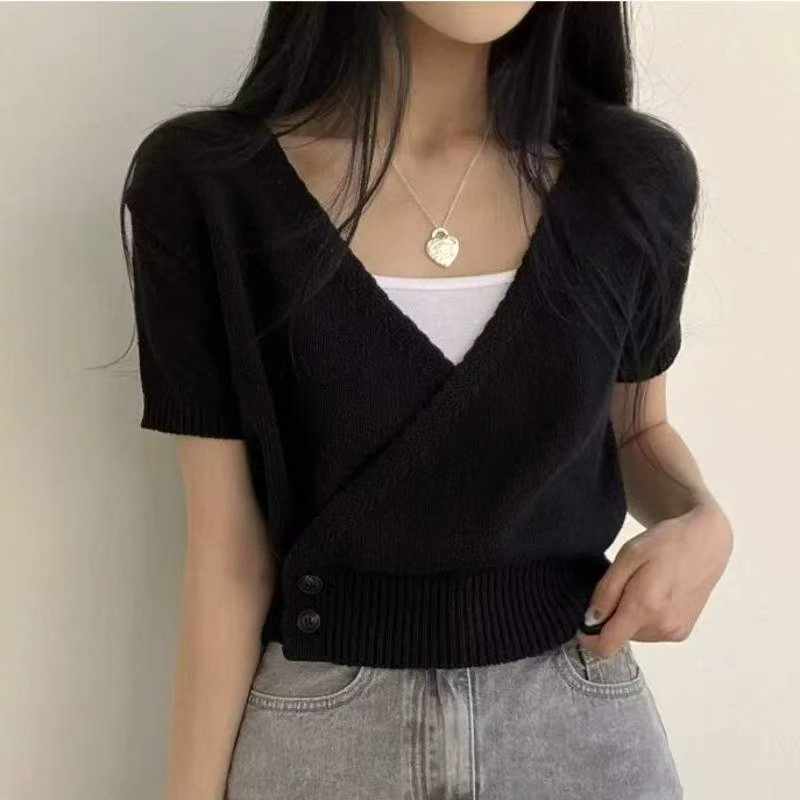 Summer French Design Waist Cinched Knit Short Sleeve T-shirt, 538 Pieces - Image 5