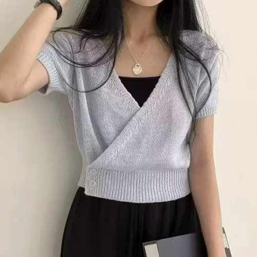 Summer French Design Waist Cinched Knit Short Sleeve T-shirt, 538 Pieces - Image 6