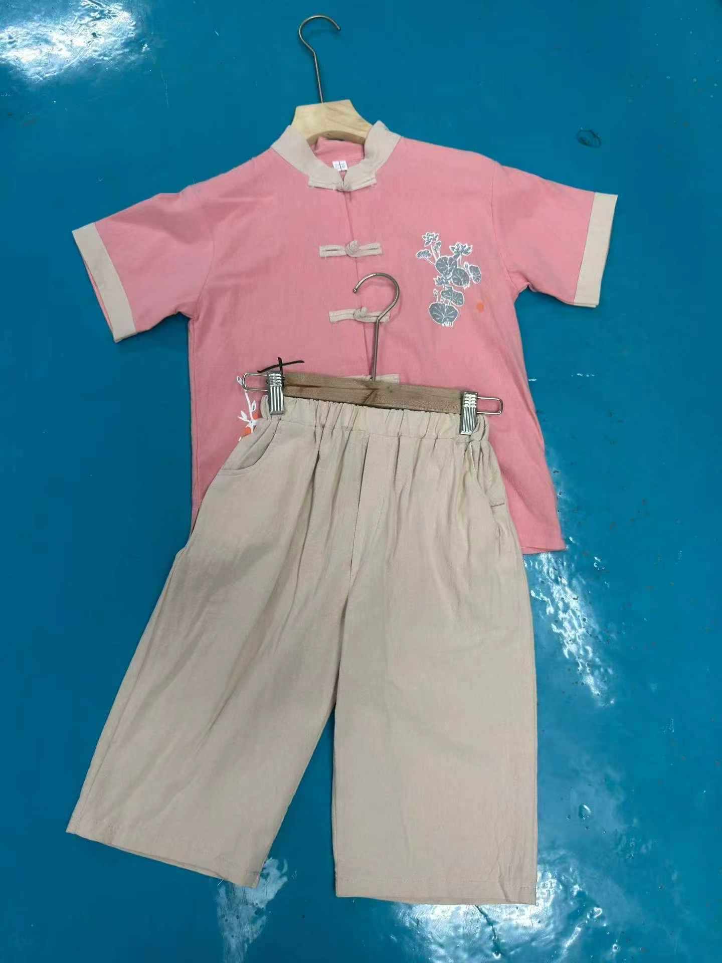 New Summer Boys Girls Cotton Linen Chinese Retro Hanfu Tang Suit Set, About 1280 Sets - Image 4