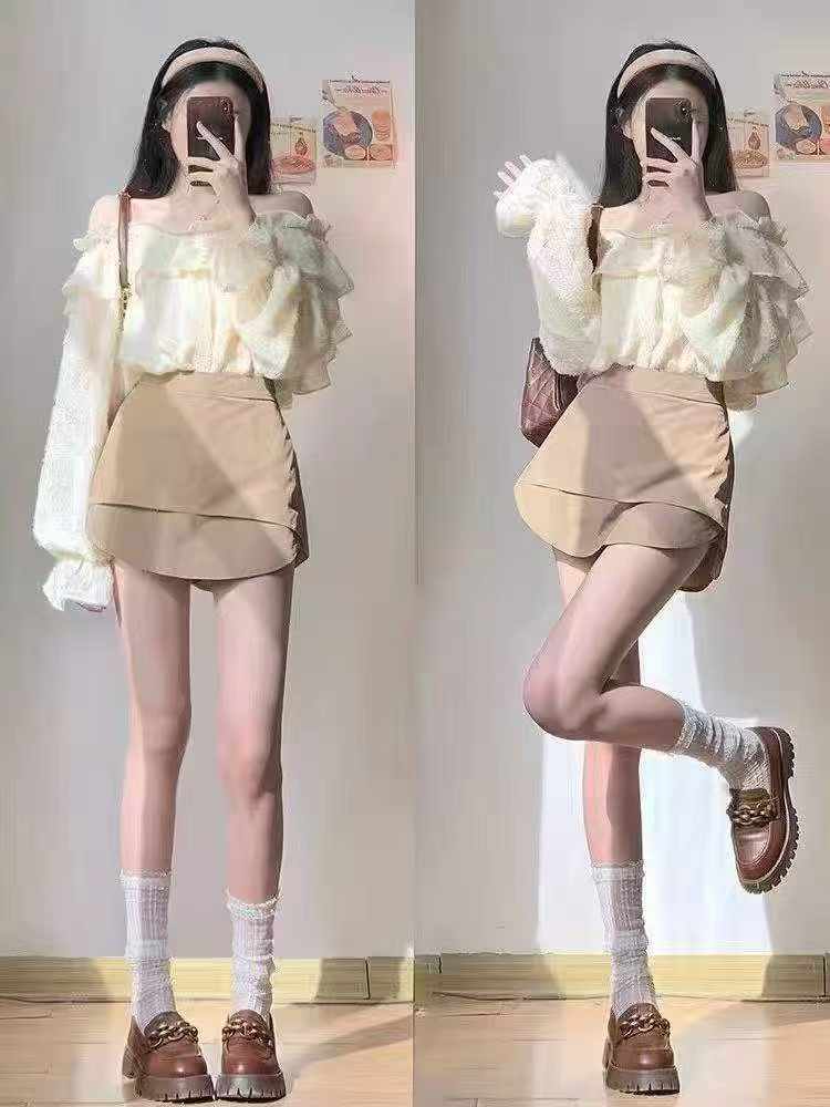 166 Pieces Summer Irregular Khaki A-line Short Skirts - Image 2