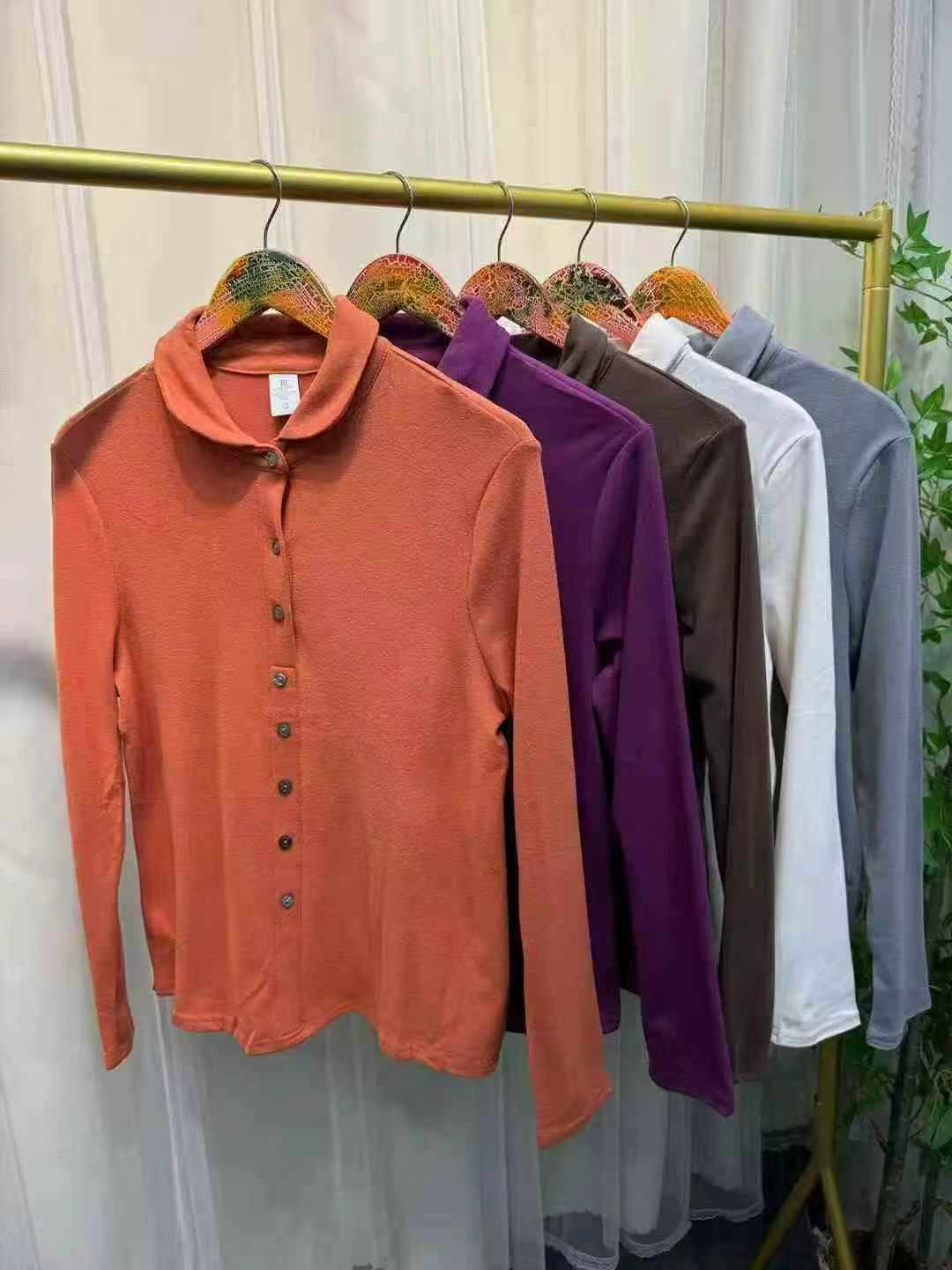 205pcs High-grade Cotton Plus Size Long Sleeve Women's Shirts - Image 5