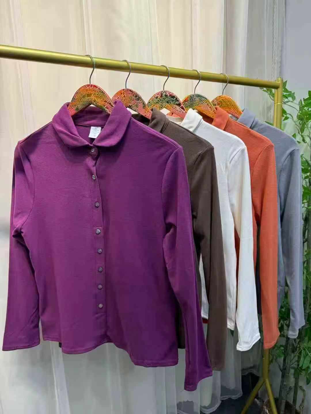 205pcs High-grade Cotton Plus Size Long Sleeve Women's Shirts - Image 6