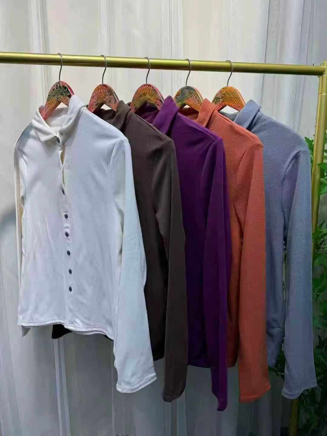205pcs High-grade Cotton Plus Size Long Sleeve Women's Shirts - Image 7