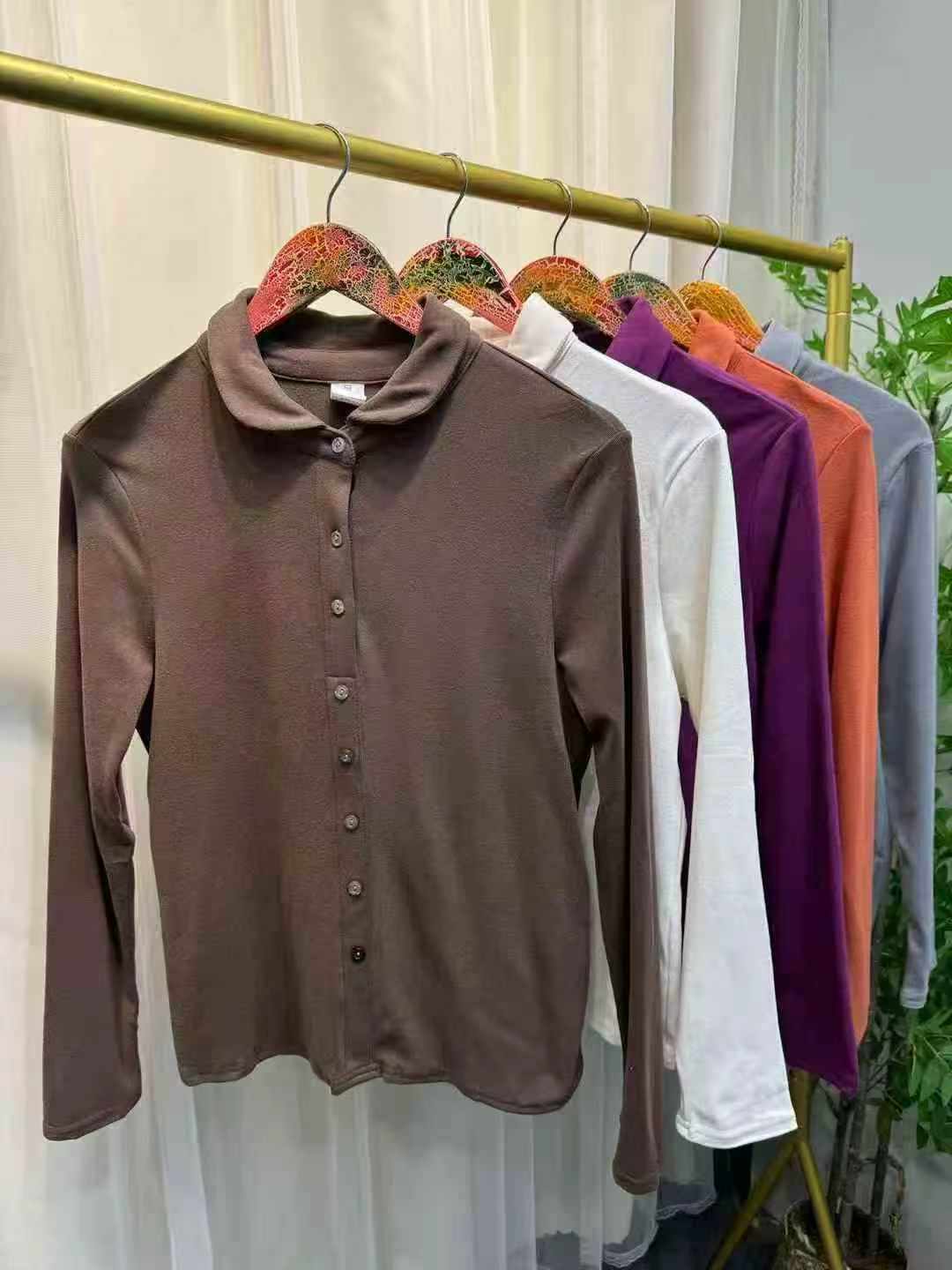 205pcs High-grade Cotton Plus Size Long Sleeve Women's Shirts - Image 8