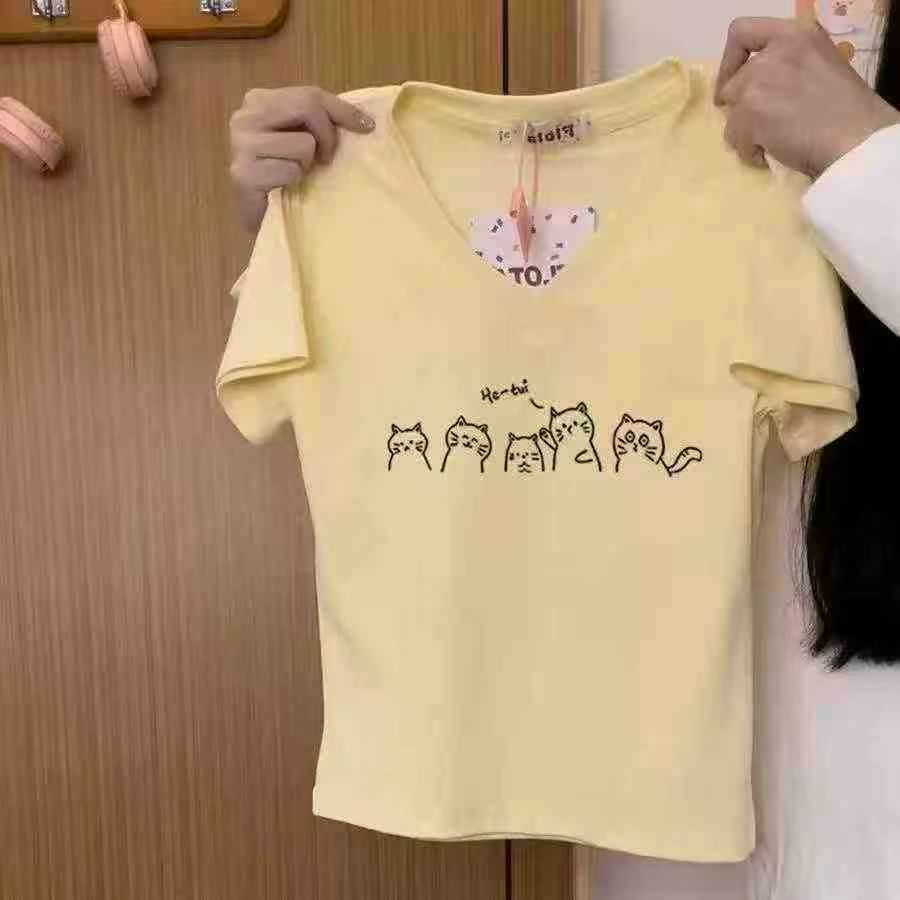 700 Pieces Pure Cotton Women Printed Short Sleeve T-shirts - Image 4