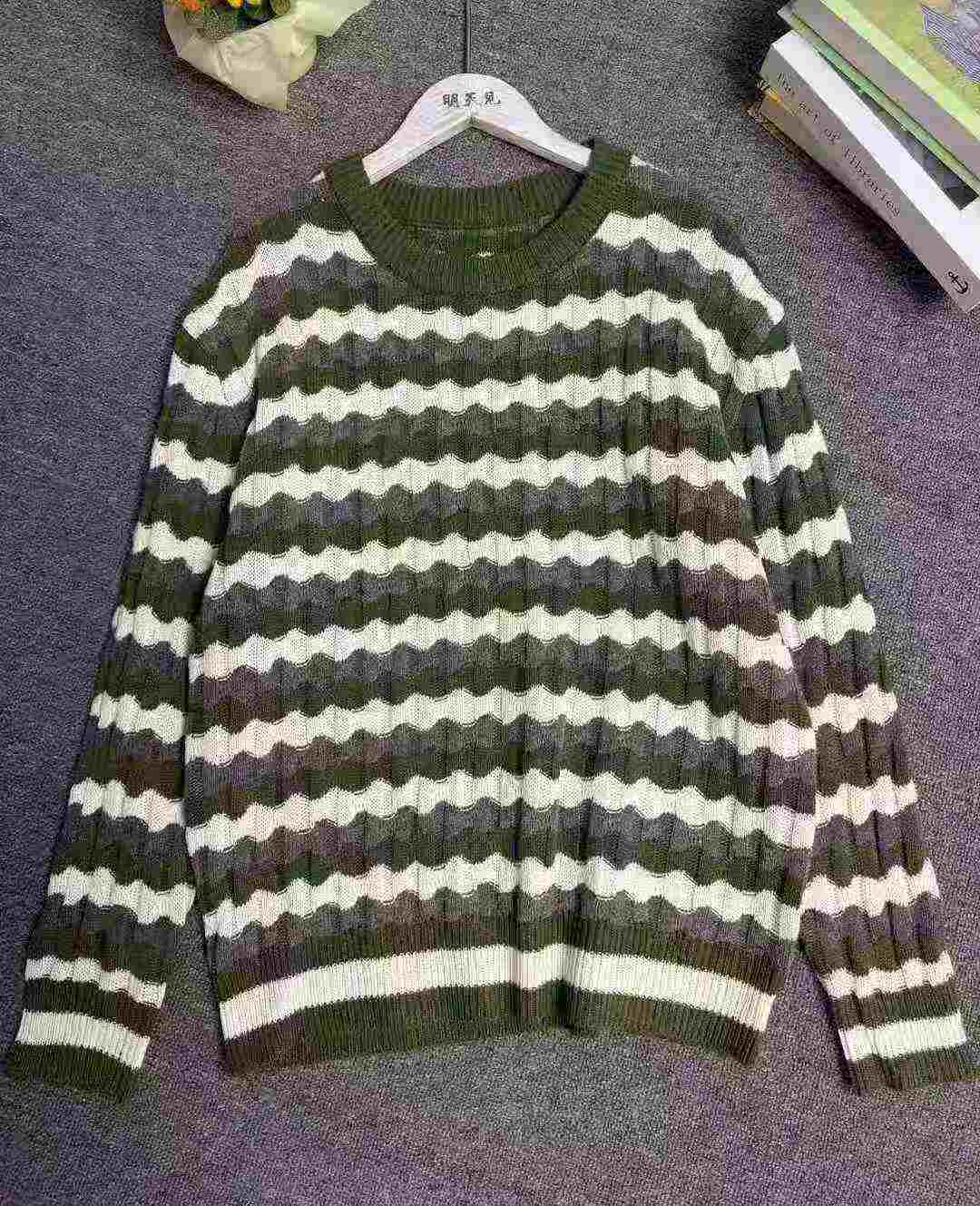 Autumn Winter Men Ins Vintage Stripe Loose Sweater 220PCS - Image 5