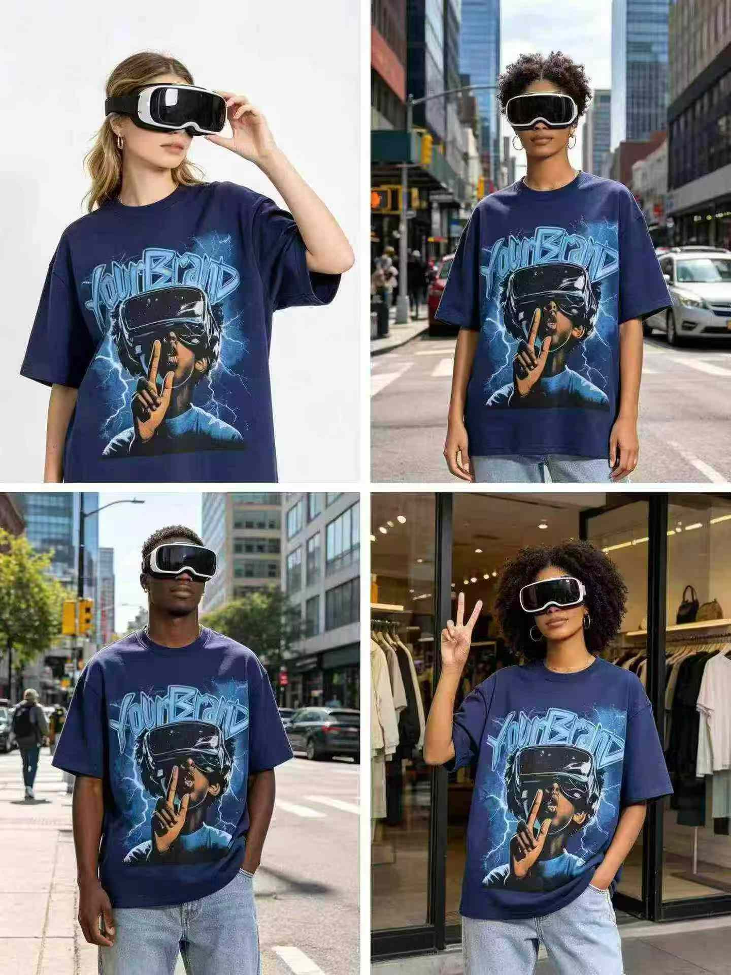 Cerca de 1800 Peças de T-shirts Unissex Oversized de Peso Pesado de 300g - Image 3