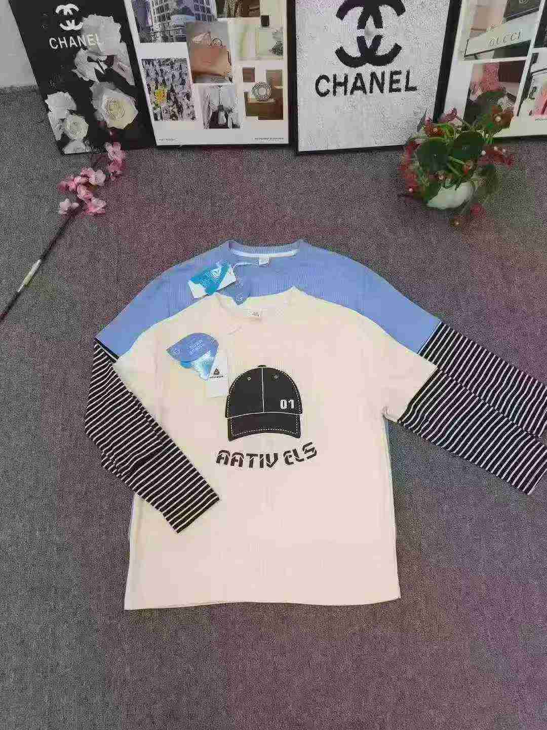 Tops de punto de marca para niños mayores con efecto de dos piezas, aproximadamente 1600 piezas - Image 6