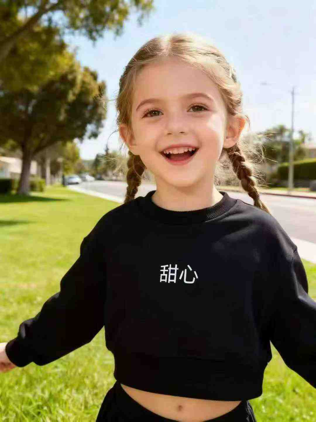 Approx 300pcs Girls Cropped Sweatshirts Size 110-160 Bulk Clearance - Image 2