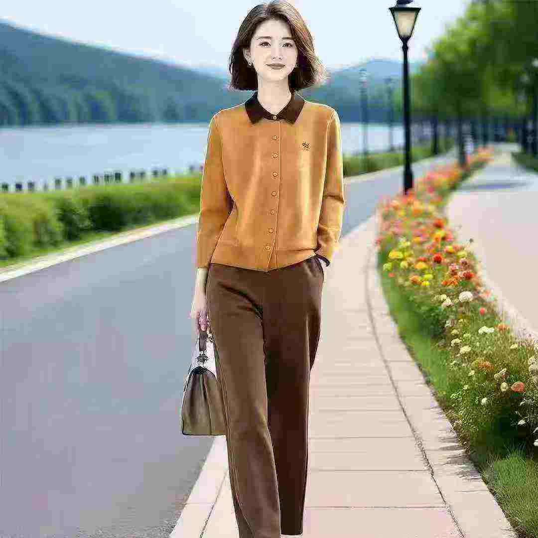 2026 New Colorblock Lapel Polo Top & Pants Two-piece Set, About 510 Sets - Image 2