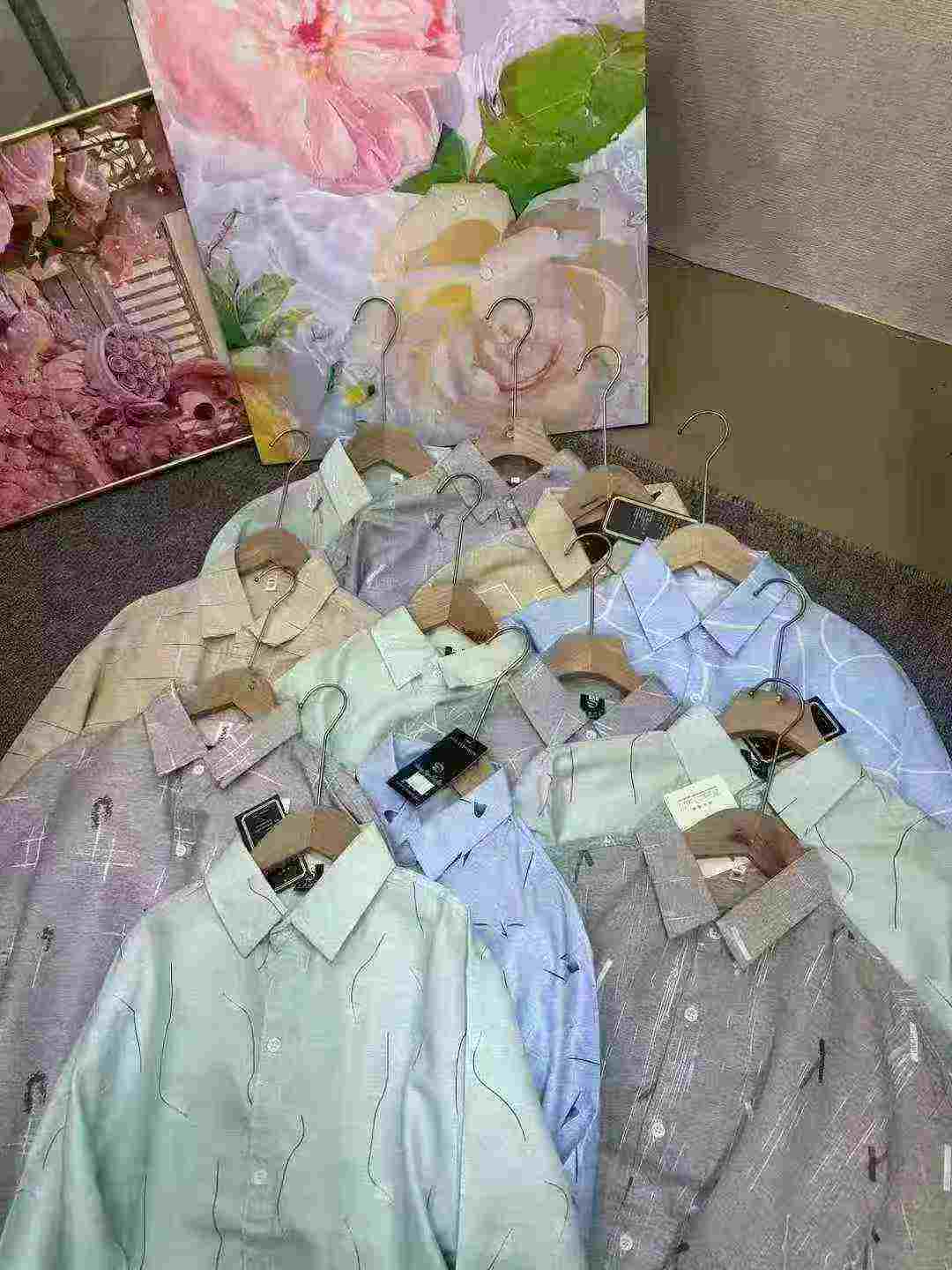 Men's Long Sleeve Slim Fit Shirts Stock Wholesale About 3500 Pieces - Image 6