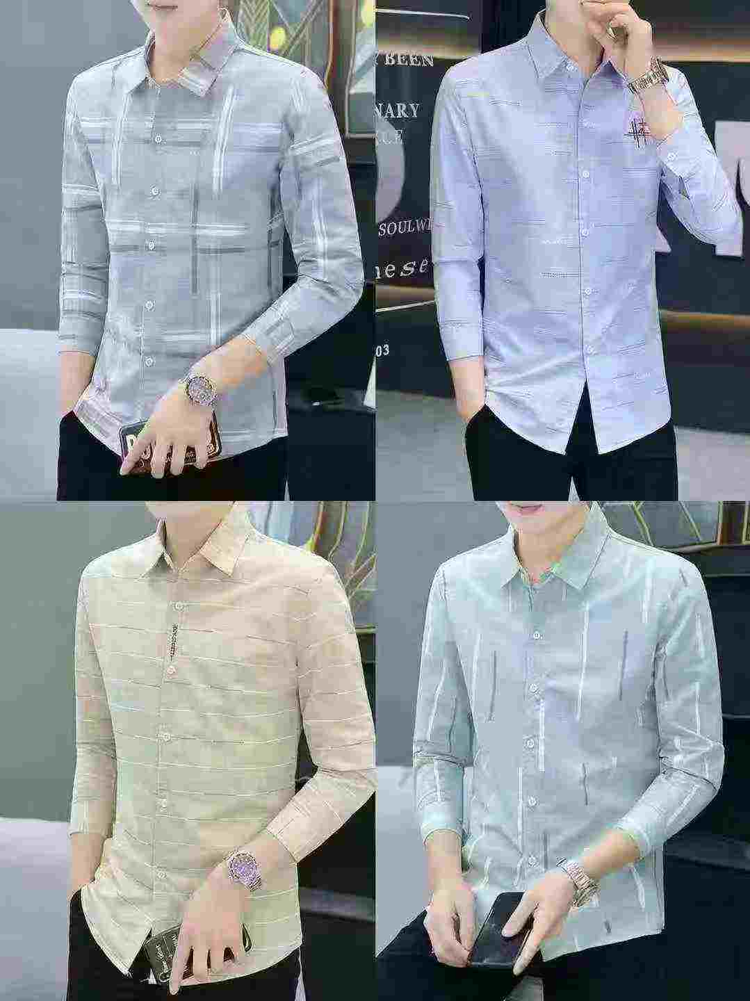 Men's Long Sleeve Slim Fit Shirts Stock Wholesale About 3500 Pieces - Image 7