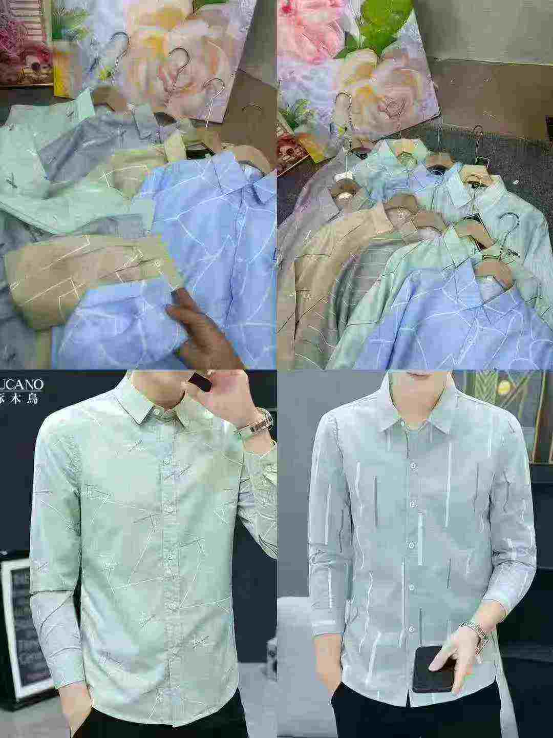 Men's Long Sleeve Slim Fit Shirts Stock Wholesale About 3500 Pieces - Image 9