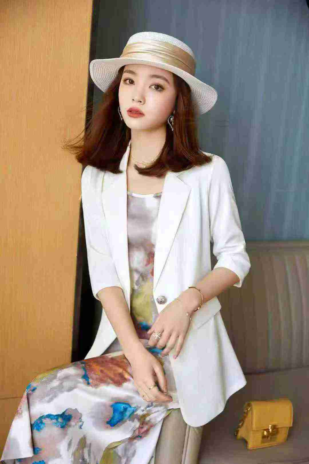 High Quality Women's Mid-sleeve Acetate Blazer, 4 Colors, S-4XL, 630 Pcs, Independent Packaging - Image 3