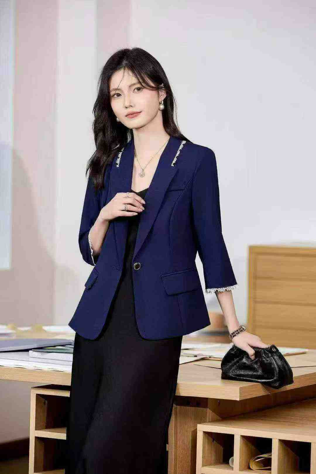High Quality Women's Mid Sleeve Blazer, 520 Pieces, 3 Colors, S-4XL, Individual Packaging - Image 2