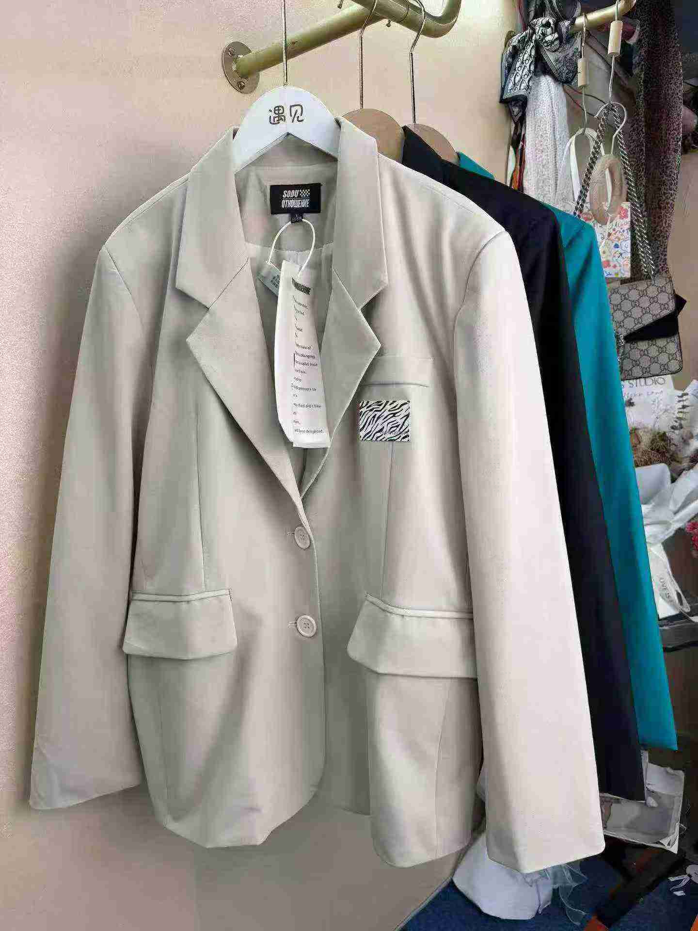 Korean Loose British Style Blazer Top, 3 Colors, S-XL, 743 Pieces - Image 5