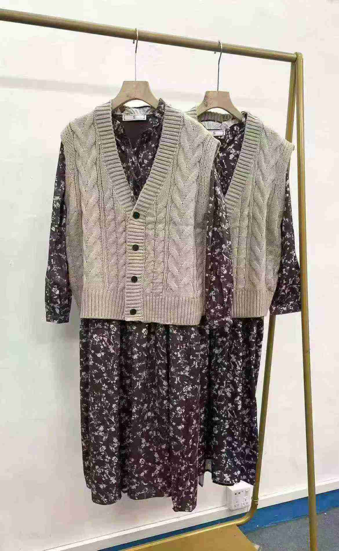 73 Pcs Women's Dress Knit Cardigan Vest Two-piece Sets - Image 2