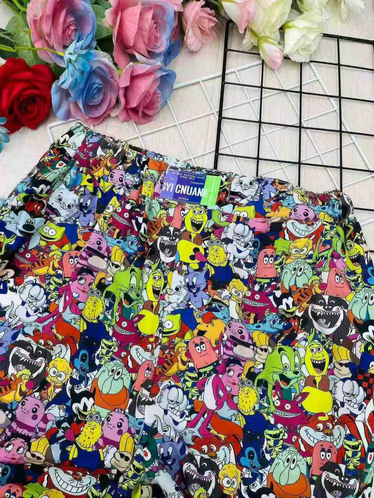 902 Pcs Hangzhou Trendy Brand Women's Cartoon Print Wide Leg Casual Pants - Image 7