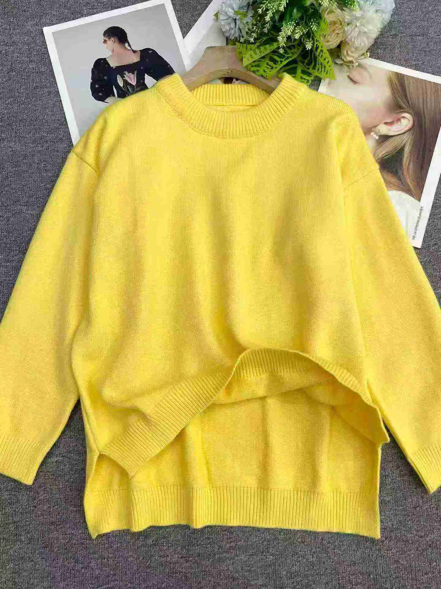 118 Pcs Korean Style Loose Asymmetric Knit Sweaters - Image 8