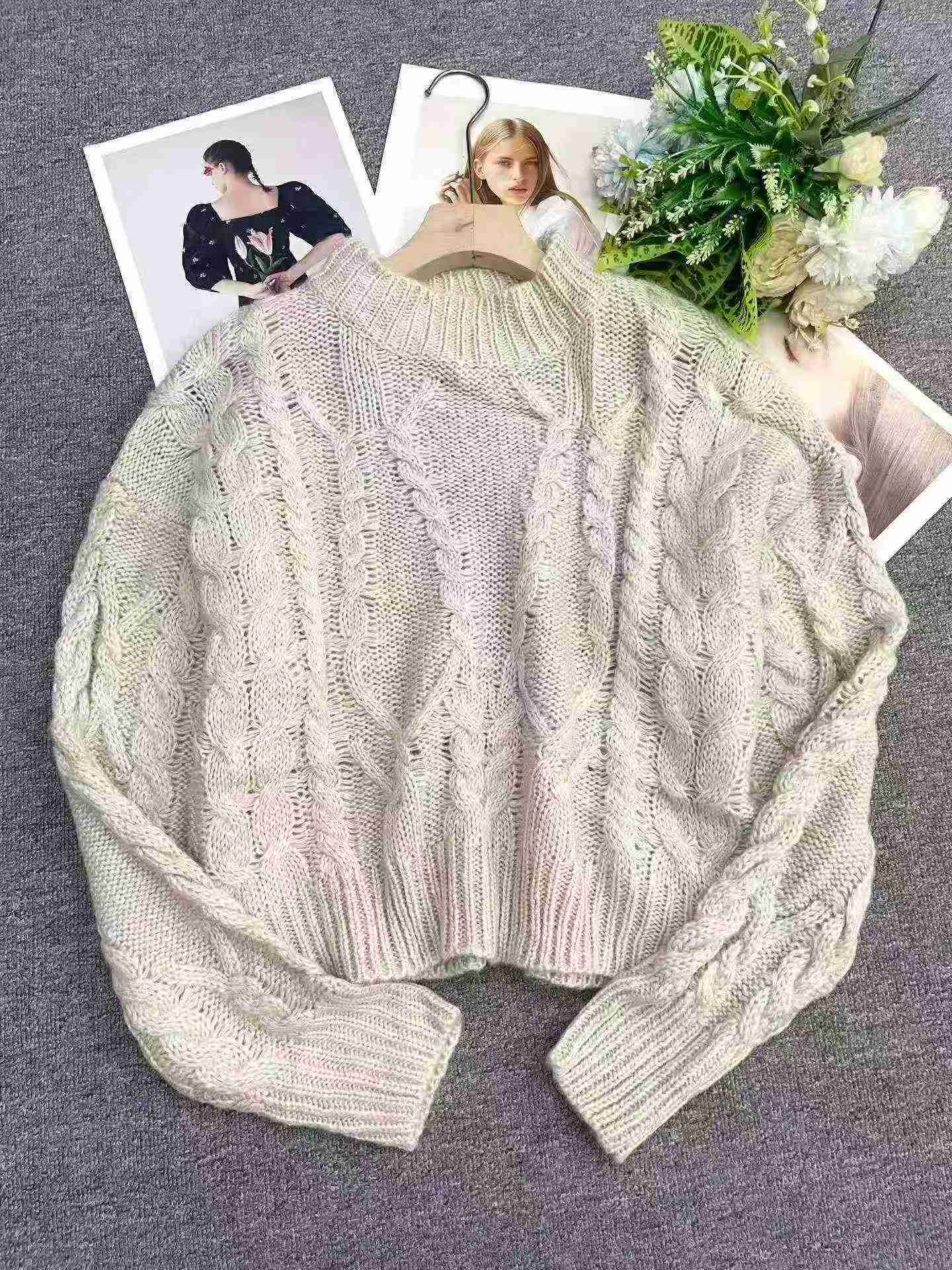 45 Pieces Physical Store Recycled Twisted Knit Pullover Sweaters - Image 2