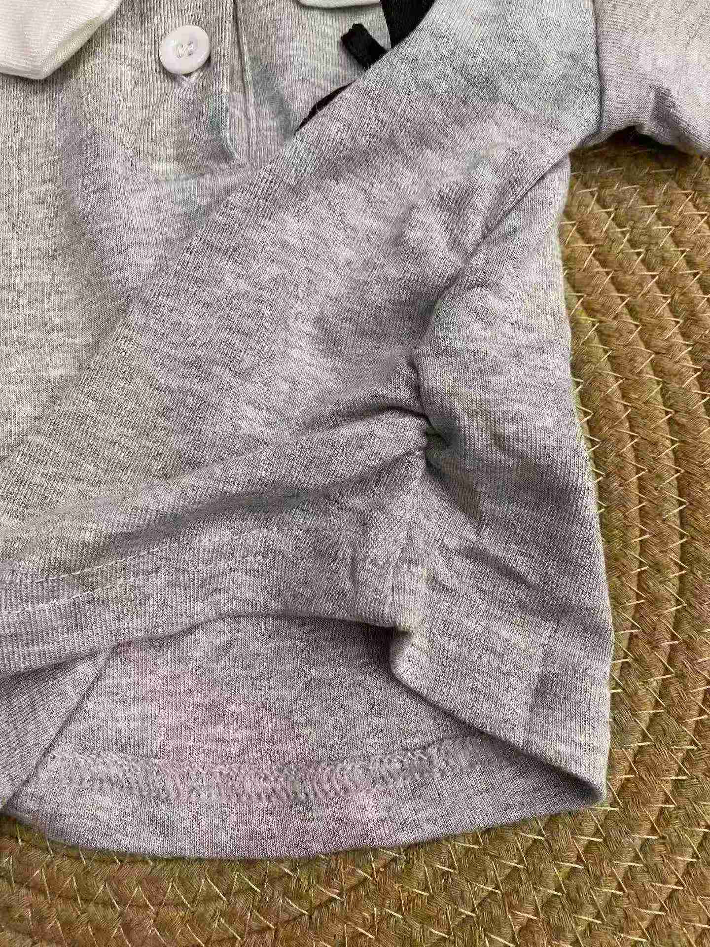 37 Keping Baju Atasan Lengan Pendek Blok Warna Kolar Doll Kapas Kanak-kanak - Image 7