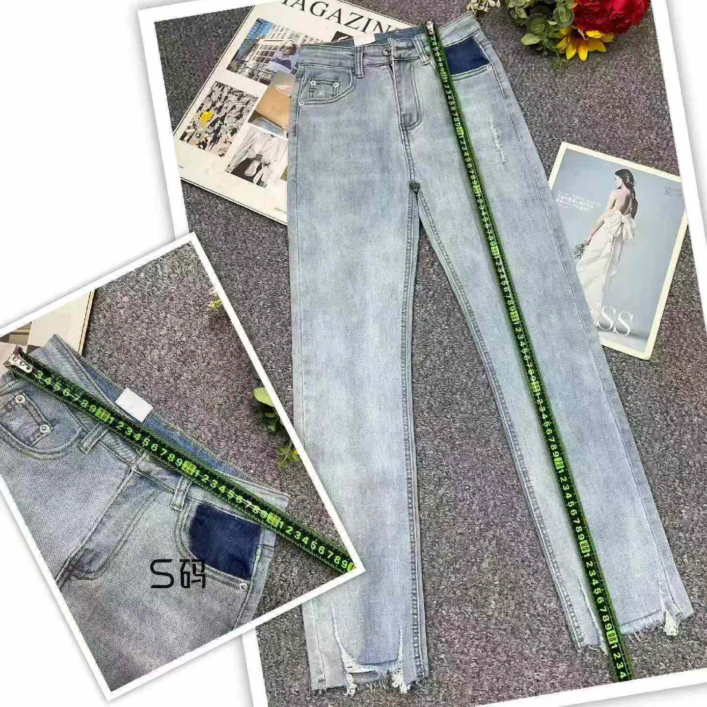 Summer New Designer High Stretch Washed Cotton Denim Cigarette Pants 150 Pcs - Image 4