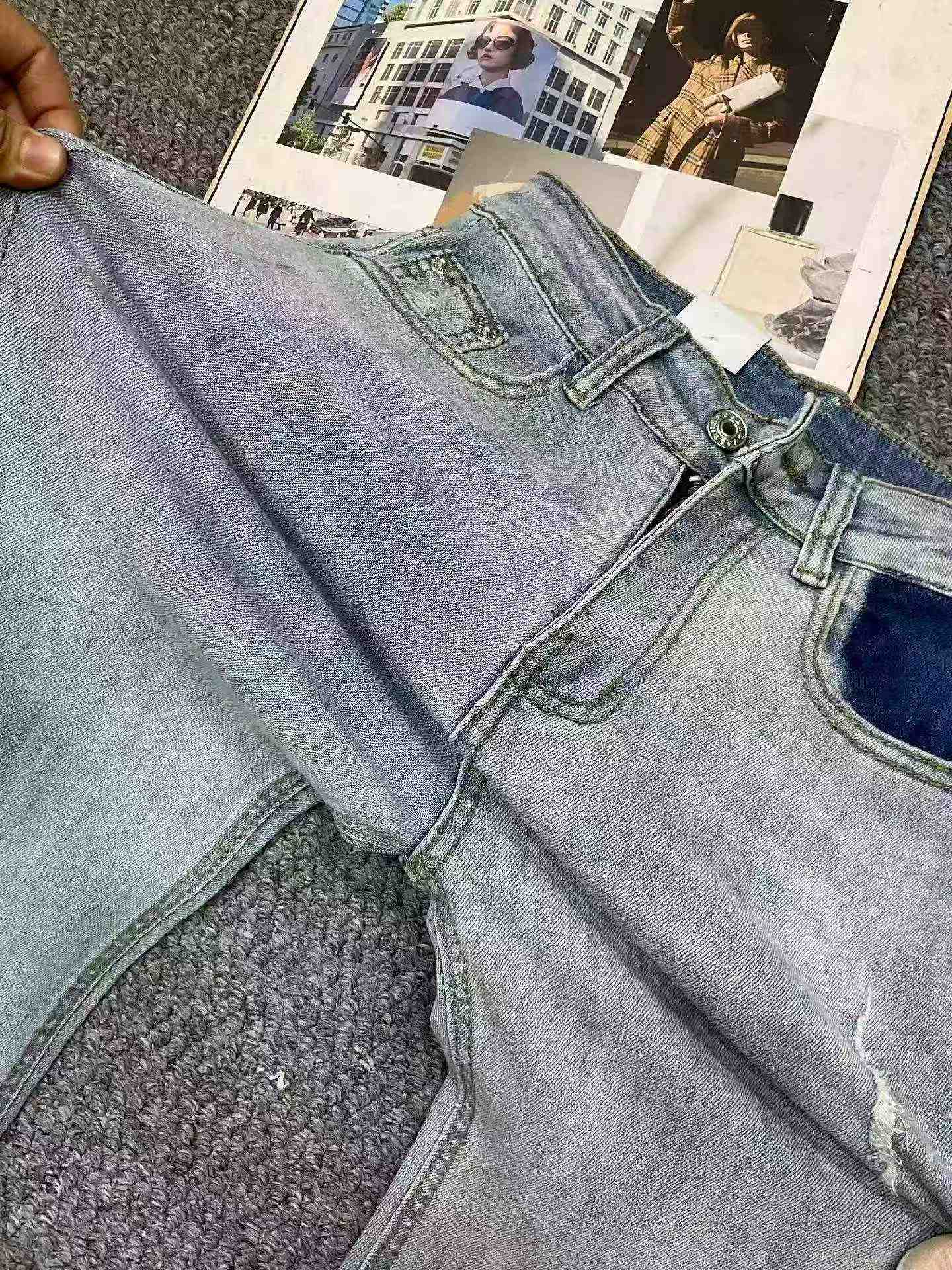 Summer New Designer High Stretch Washed Cotton Denim Cigarette Pants 150 Pcs - Image 8
