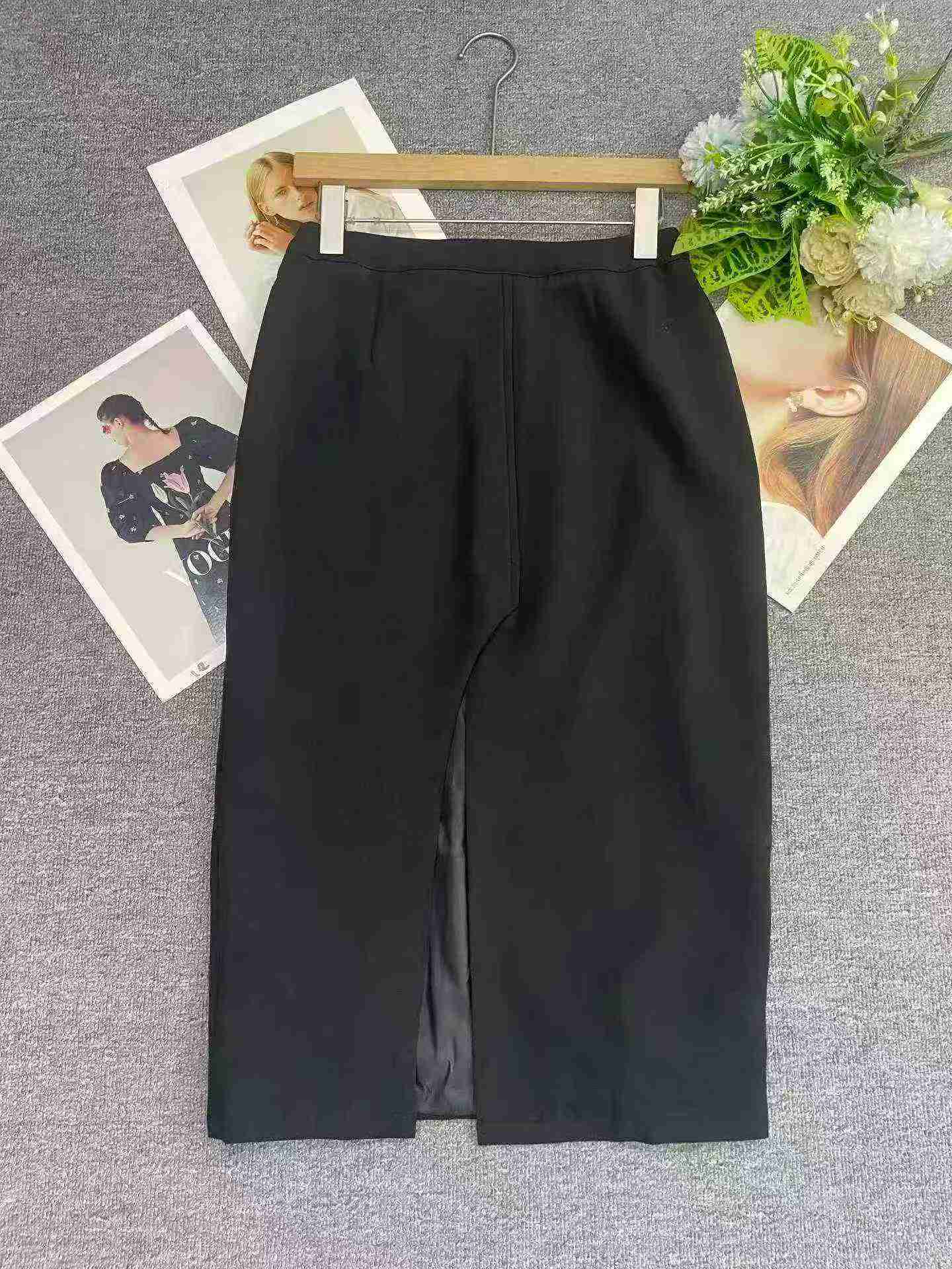 96 Keping Skirt Midi Belahan Slim Ringkas Bahan Kitar Semula Dengan Lapisan Dalaman - Image 3