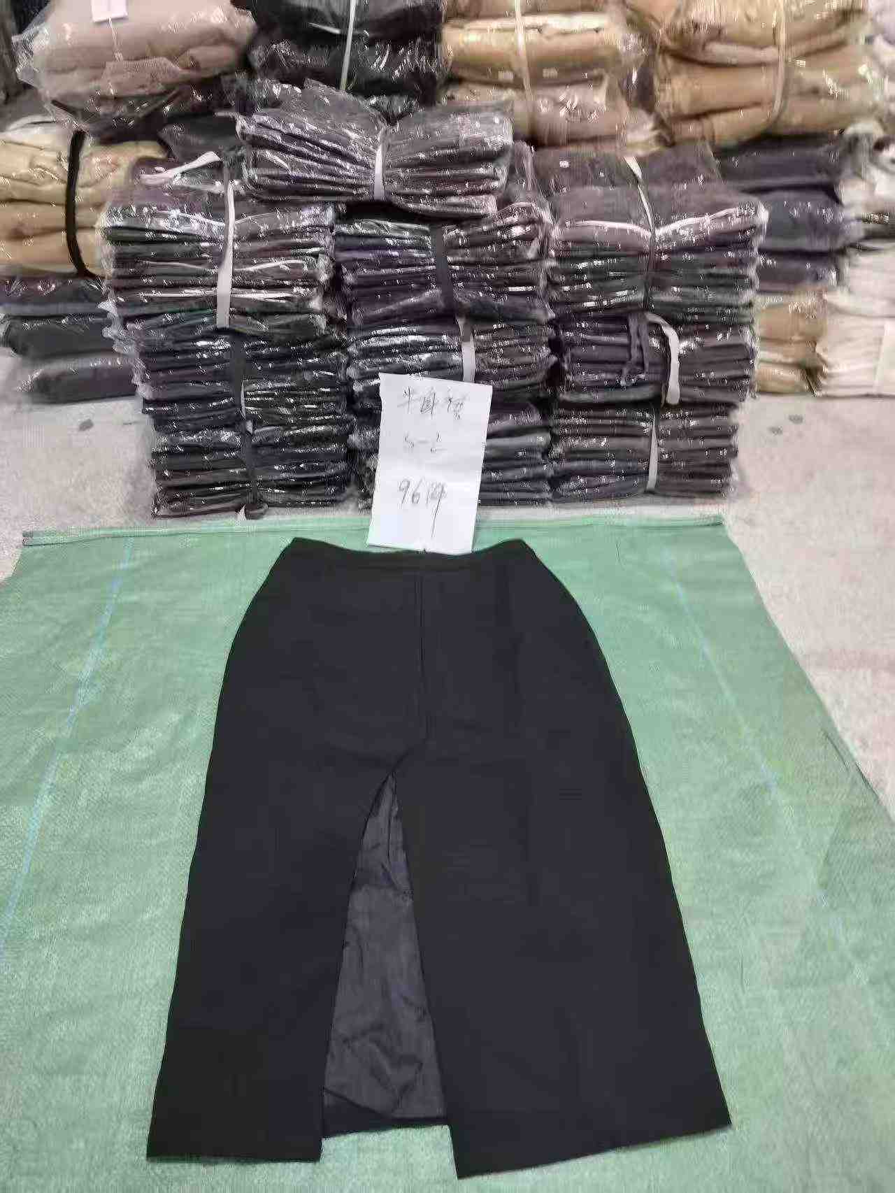 96 Keping Skirt Midi Belahan Slim Ringkas Bahan Kitar Semula Dengan Lapisan Dalaman - Image 9